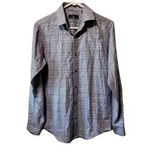 Hart Schaffner Marx Women Button Up Shirt Blue Plaid Long Sleeve Cotton Sz Small